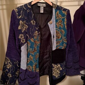 Elegant Floral Patchwork Blazer